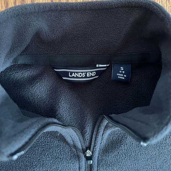 Lands End black half zip fleece pullover, Women’s Size Small 6-8 - Picture 2 of 6